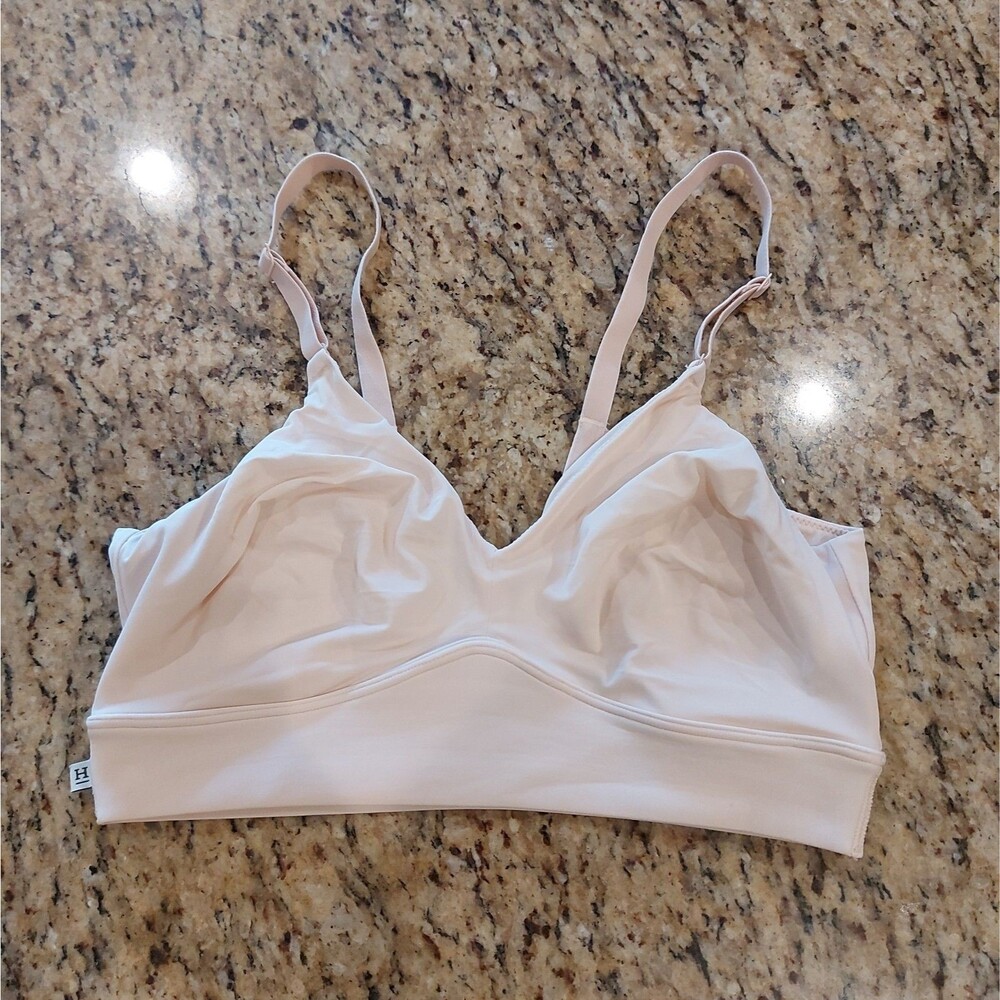 HARPER WILDE Triangle Bralette Women's Size XL Peach/Beige Stretch No Wire